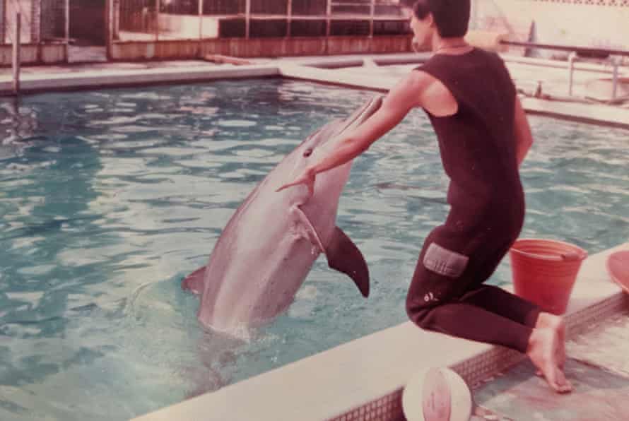 Archival images of Sam Lim when he was a dolphin trainer
