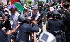 police clash with protesters