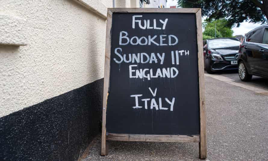 A fully booked sign outside a pub