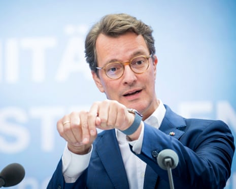 Hendrik Wüst, Minister President of North Rhine-Westphalia, speaks onstage an event earlier this month.