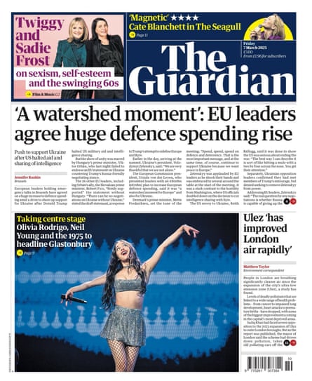 Guardian front page 7 March.