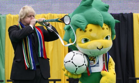 Boris Johnson during an event to mark the start of the World Cup in South Africa, 2010. 