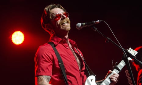 Hughes performing with Eagles of Death Metal in Glasgow, August 2016.