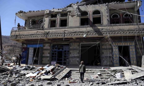 A house destroyed by a Saudi-led coalition airstrike last week on the Yemeni capital, Sana’a.