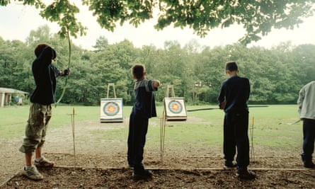 Children on holiday at the PGL Activity Centre, Marchant Hill, Surrey. Archery