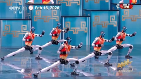 Robots dance at the CCTV spring festival gala.