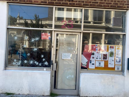 Damage caused to Stella Creasy’s office in Walthamstow, east London, 23 June 2024.