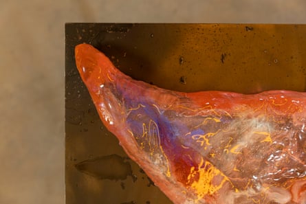 A detail of Tarek Lakhrissi’s I wear my wounds on my tongue (II).