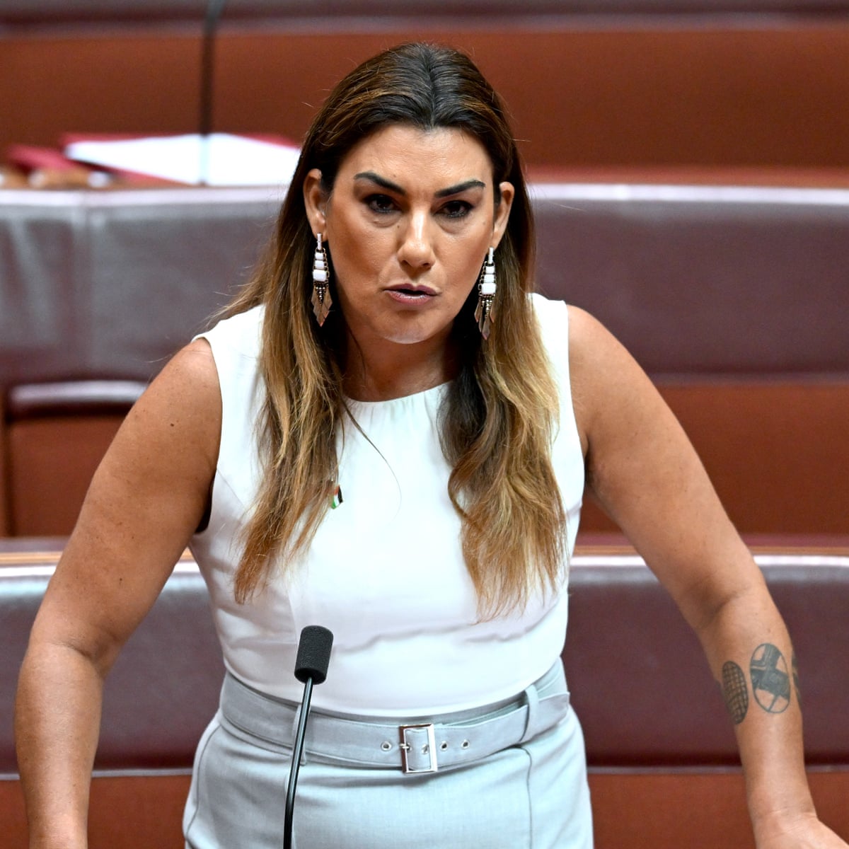 Lidia Thorpe says she was trying to speak about cousin's death in custody during Senate chaos | Lidia Thorpe | The Guardian