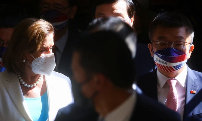 Pelosi arrives at Taiwan parliament on Wednesday.