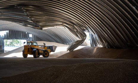 Ukrainians salvage barley and peas three days after Russian missiles struck a grain storage facility in the village of Pavlivka, Odesa region.