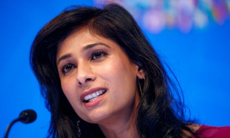 The IMF’s Gita Gopinath says Covid-19 ‘pushed economies into a Great Lockdown, which helped contain the virus and save lives but also triggered the worst recession since the Great Depression’.