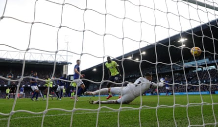 Ipswich goalkeeper Arijanet Muric concedes against Southampton.