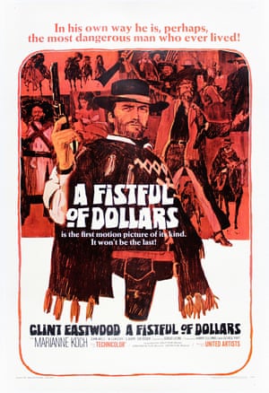 movie poster of a man holding a gun and an assortment of other pictures collaged together in background