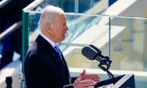 US President Joe Biden delivers his inaugural address.