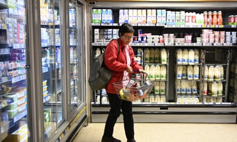 A shopper at a supermarket in London.