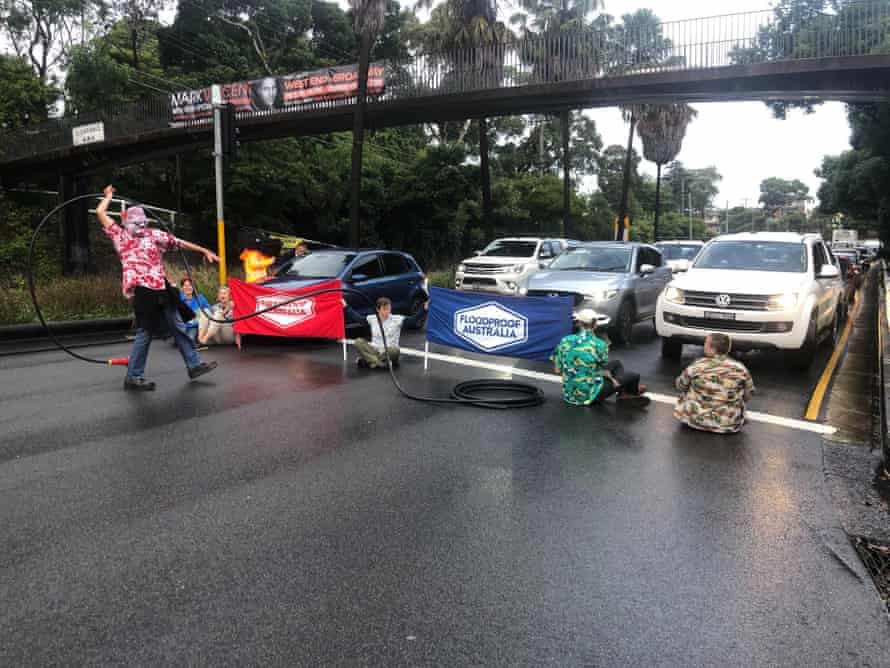 Fireproof Australia taking their first roadblock action on the Princes Highway in Sylvania, NSW.