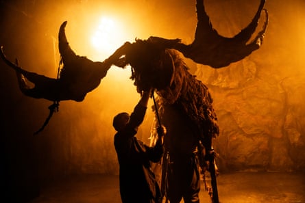 Beautifully raggedy … the elk puppet in The Shitheads.