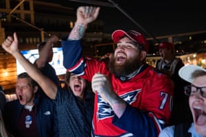 Washington, DC Supporters of Donald Trump react to news that he won the state of Georgia