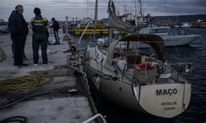 The yacht Maco docked in Augusta, Sicily