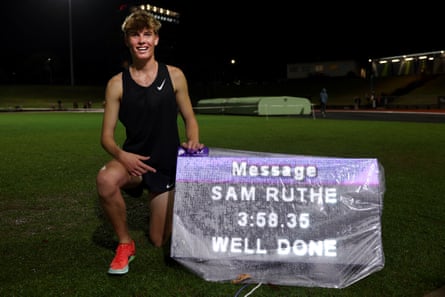 58.35 in the mile distance at Mt Smart Stadium on in March 2025 in Auckland.