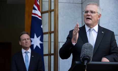 Australian prime minister Scott Morrison and health minister Greg Hunt