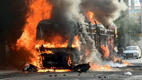 Violence erupts in Belfast after protests over knife attack | UK news | The Guardian