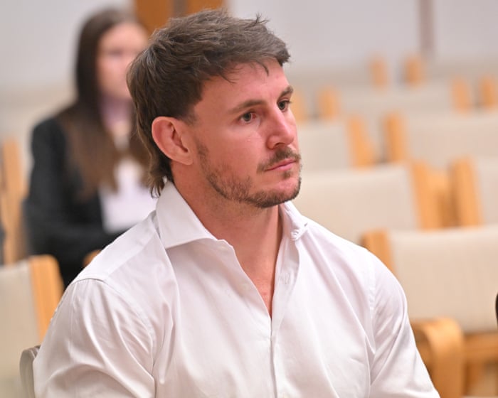 Luke Bateman tells inquiry gambling companies supplied him with cocaine and alcohol — image supplied by The Guardian World's feed