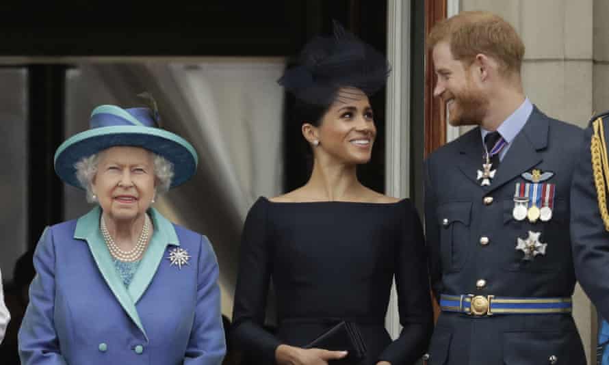 The Queen with Meghan Markle and Prince Harry in January 2018.