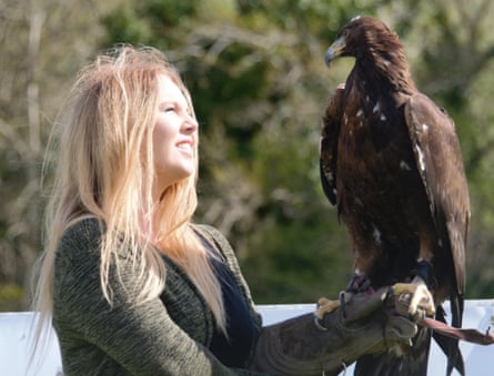 Sophie-lee Williams with a golden eagle.