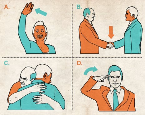 Illustrations of ways to greet