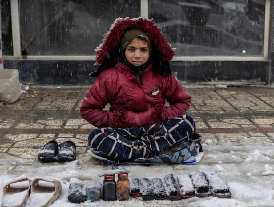 Fereshta works every afternoon in Kabul, cleaning shoes.  “I work for bread,” she said.