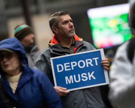 Demonstrators protest the agenda of Donald Trump during a rally and march through downtown in Chicago, Illinois.