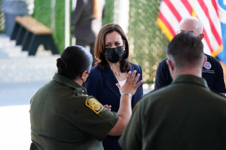 Kamla Harris tours the El Paso border patrol station in Texas in June.