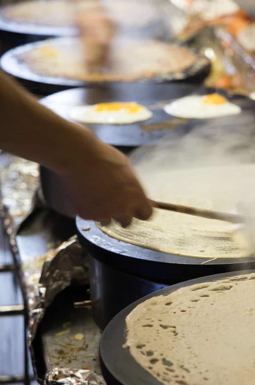 French chef cooking traditional galette