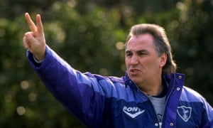 Tottenham Hotspur manager Gerry Francis gestures during a training session at Bisham Abbey.