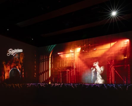 Footage of David Bowie performing in the 1970s