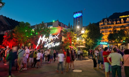 Crowds gather for performances at the Montreux Jazz Festival.