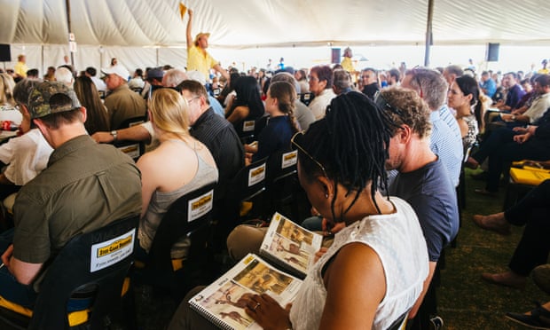 Bidders at the Stud Game Breeders auction at Zebula Country Club in Bela Bela, South Africa.