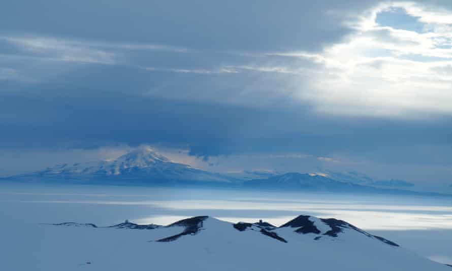 Research identified microplastics in freshly fallen snow in Antarctica for the first time – view from Castle Rock, Ross Island across to the Transantarctic Mountains.