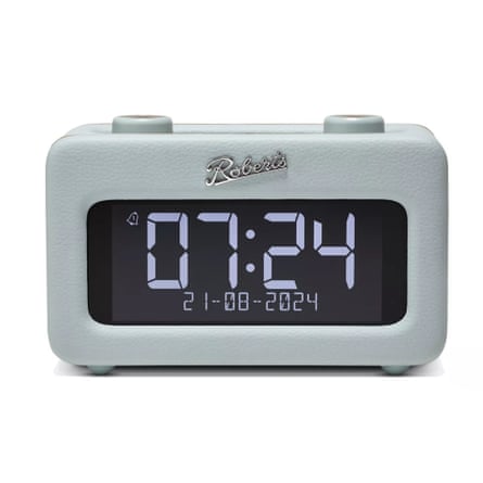 Roberts Revival Rest DAB/DAB+/FM Bluetooth Bedside Clock Radio, in Duck Egg.