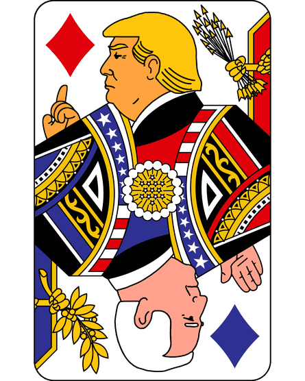 Trump depicted on playing card