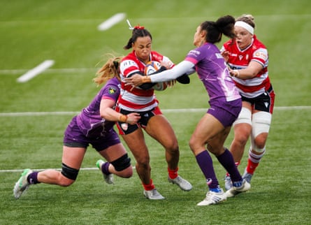 Jade Shekells carries the ball forward against Loughborough.