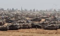 Israeli troops with military vehicles gathering in southern Israel near the Gaza border, 9 May 2024