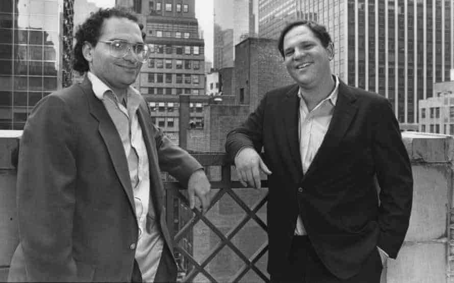 From left to right, American film producers Bob Weinstein and his brother Harvey Weinstein of Miramax Films, New York City, 21st April 1989