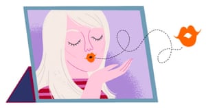 illustration of woman's face on tablet