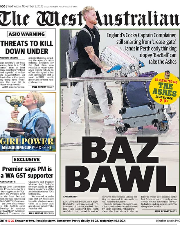‘Baz Bawl’: Los medios australianos avivan la rivalidad de las Ashes con la bienvenida a Stokes de Inglaterra ‘Baz Bawl’: Los medios australianos avivan la rivalidad de las Ashes con la bienvenida a Stokes de Inglaterra