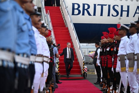Keir Starmer arriving at Chhatrapati Shivaji Maharaj International Airport in Mumbai, India.