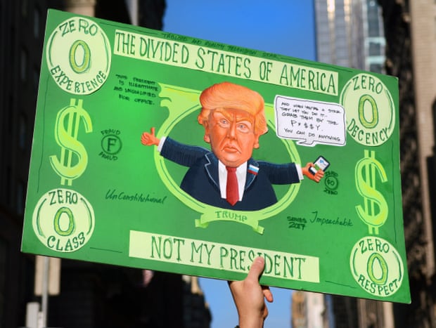 Stand-up comedy's topic du jour: The US president, Donald Trump, has rewritten the old rules of political engagement. Photograph: Bo Zaunders/Getty Images  