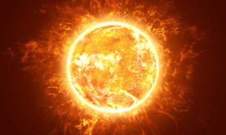 Fiery image of the sun